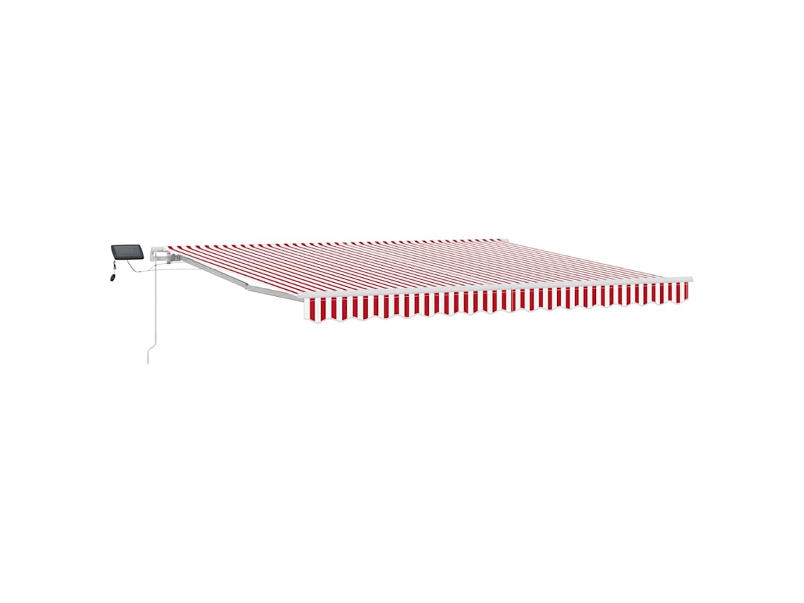 Toldo Retrátil Manual With Manual Vermelho E Branco Vidaxl (400x300 Cm)