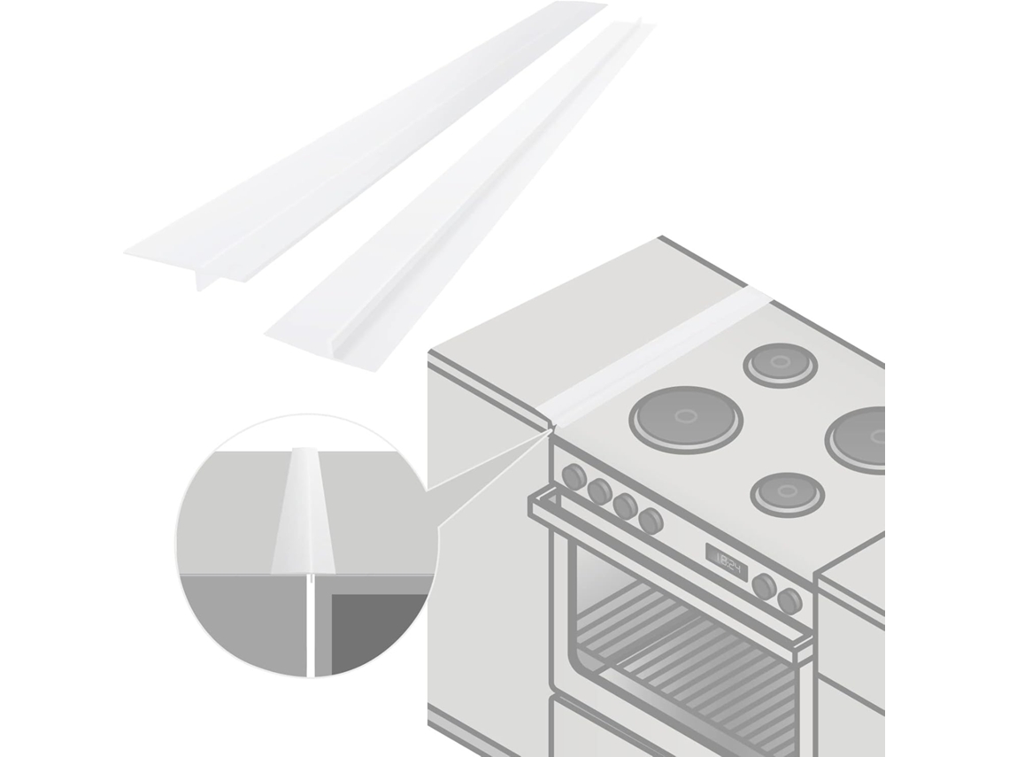 2 Tiras Silicone Branco 63cm Vedação para Cozinha, Entre Bancadas/fornos ZYBLSSBB