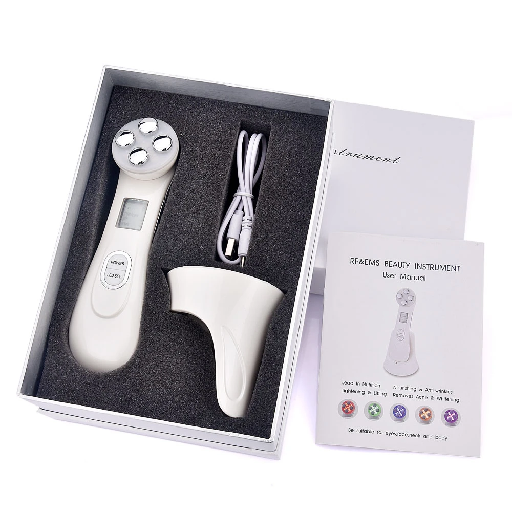 Aparelho De Beleza Facial Por Radiofrequência Com Função De Terapia De Luz Led, Massageador Firmador E Lifting.