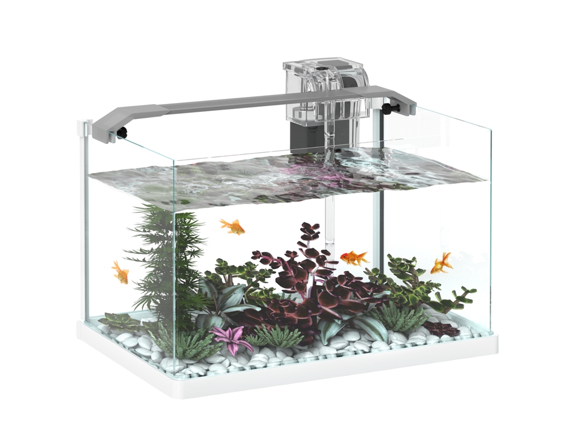 Aquário de vidro com luzes LED e filtro de 20l S/MARCA