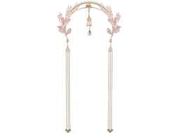 Tiara Hanfu tradicional chinesa com liga metálica, elegante faixa de cabeça retrô, longa.