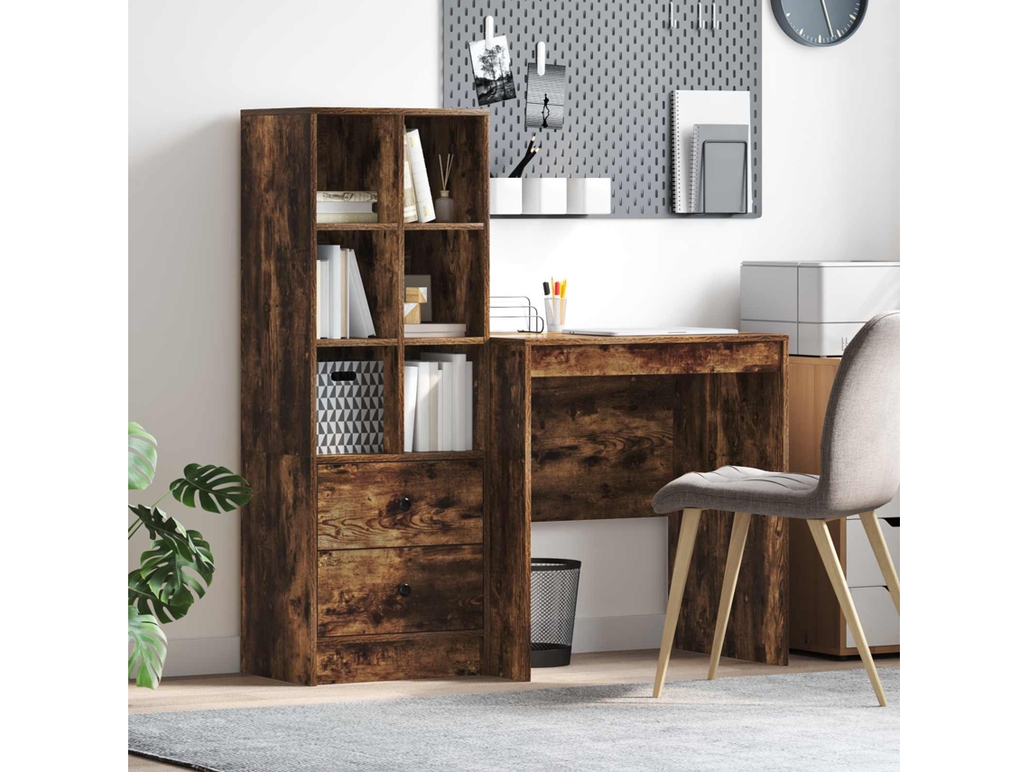 Vidaxl Mesa Carvalho Defumado 115,5 X 50 X 127 Cm 2 Unid.
