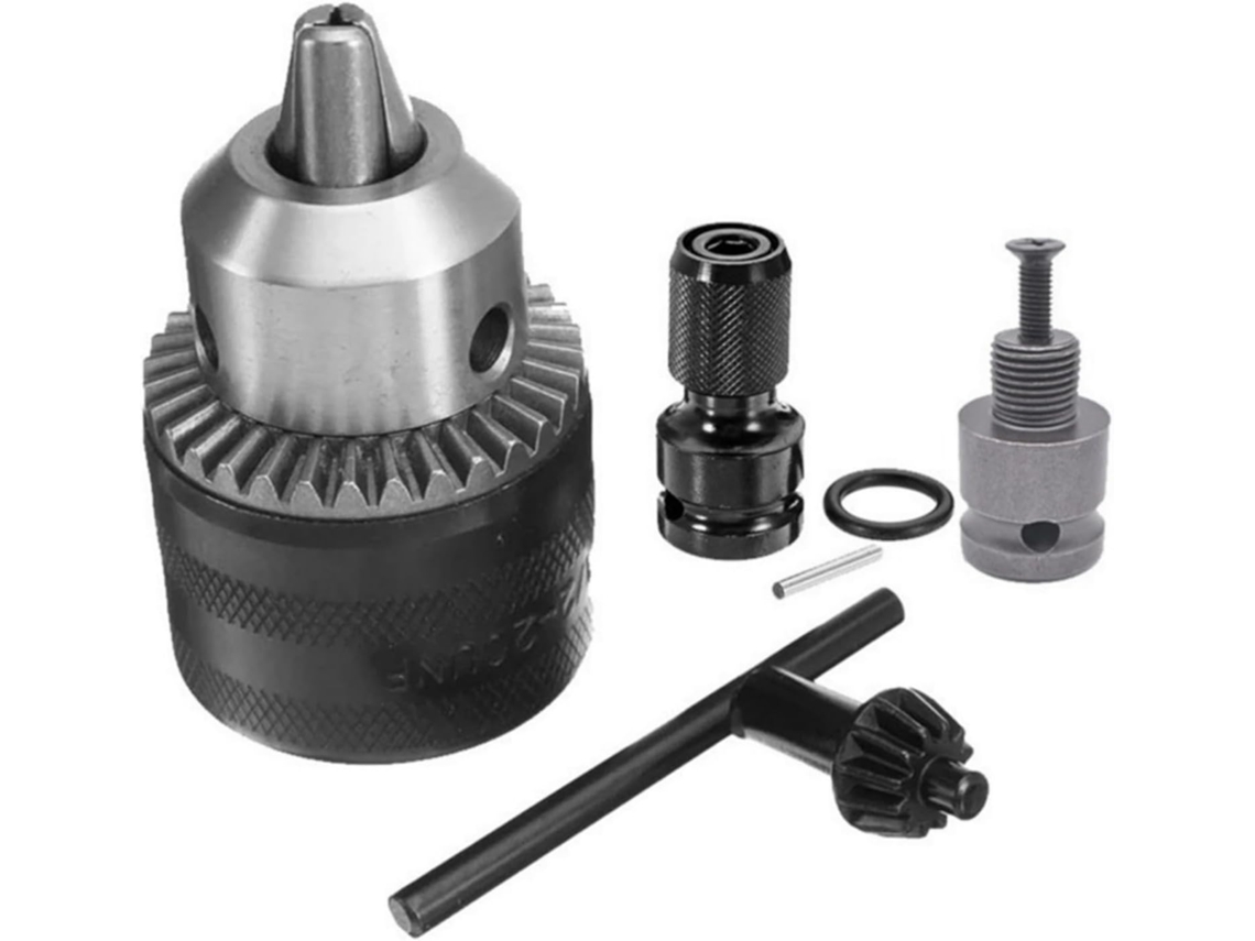 Mandril De Troca Rápida 1/2" 20unf Com Adaptador Haste Hexagonal 1/4"