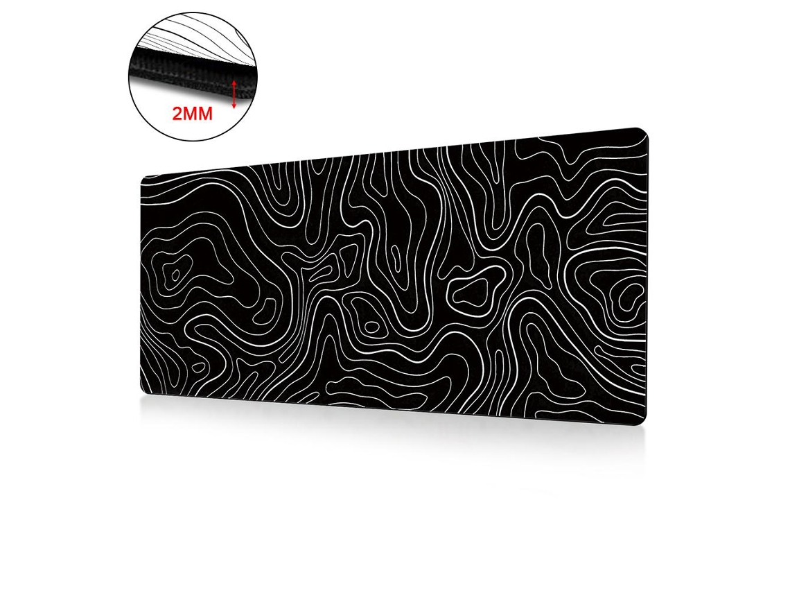 Mouse Pad Topográfico Branco/preto Para Jogos Com Deslizamento Perfeito, Grande, Largo E Longo V0f9 Aquaforge
