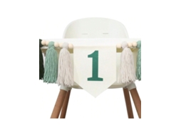 Decoração De 1âº Aniversário De Bebê Bandeirinha Para Cadeira De Jantar, Enfeite De Bola Sintética E Flor. Igvtrade