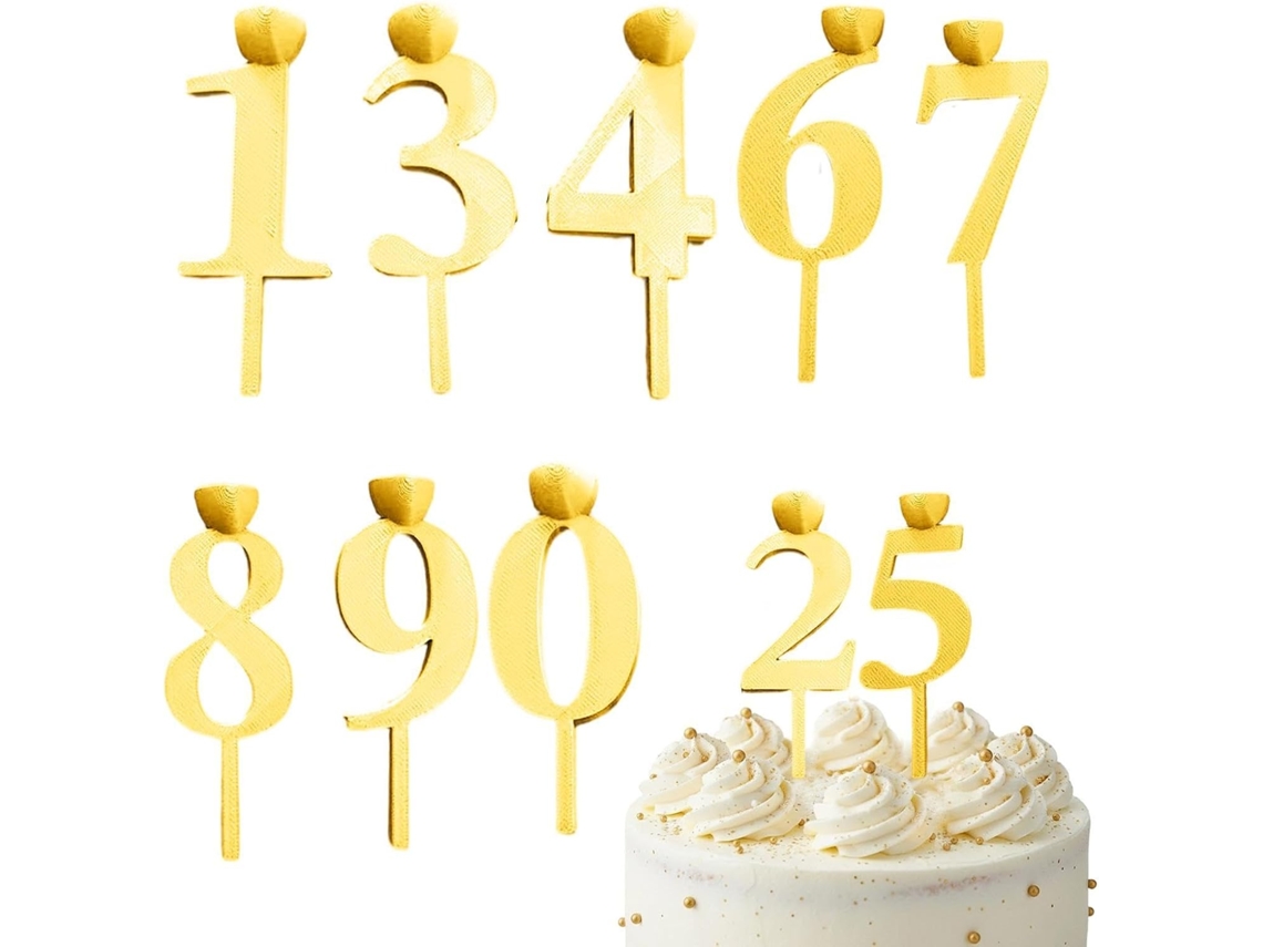 Conjunto De 10 Castiçais Com Números Para Bolos De Aniversário, Decoração Para Festas |
