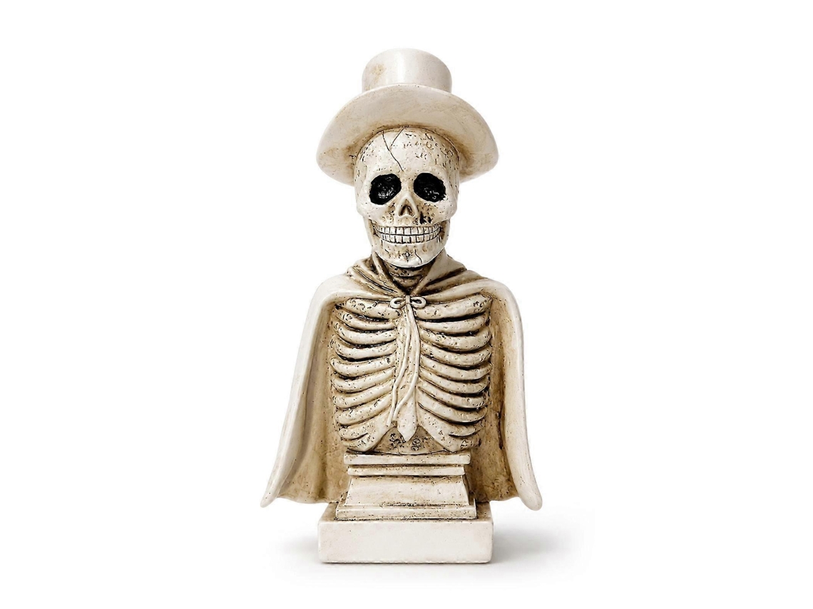 Crânio Gótico Com Chapéu E Capa Para Decoração De Mesa De Halloweenwhite