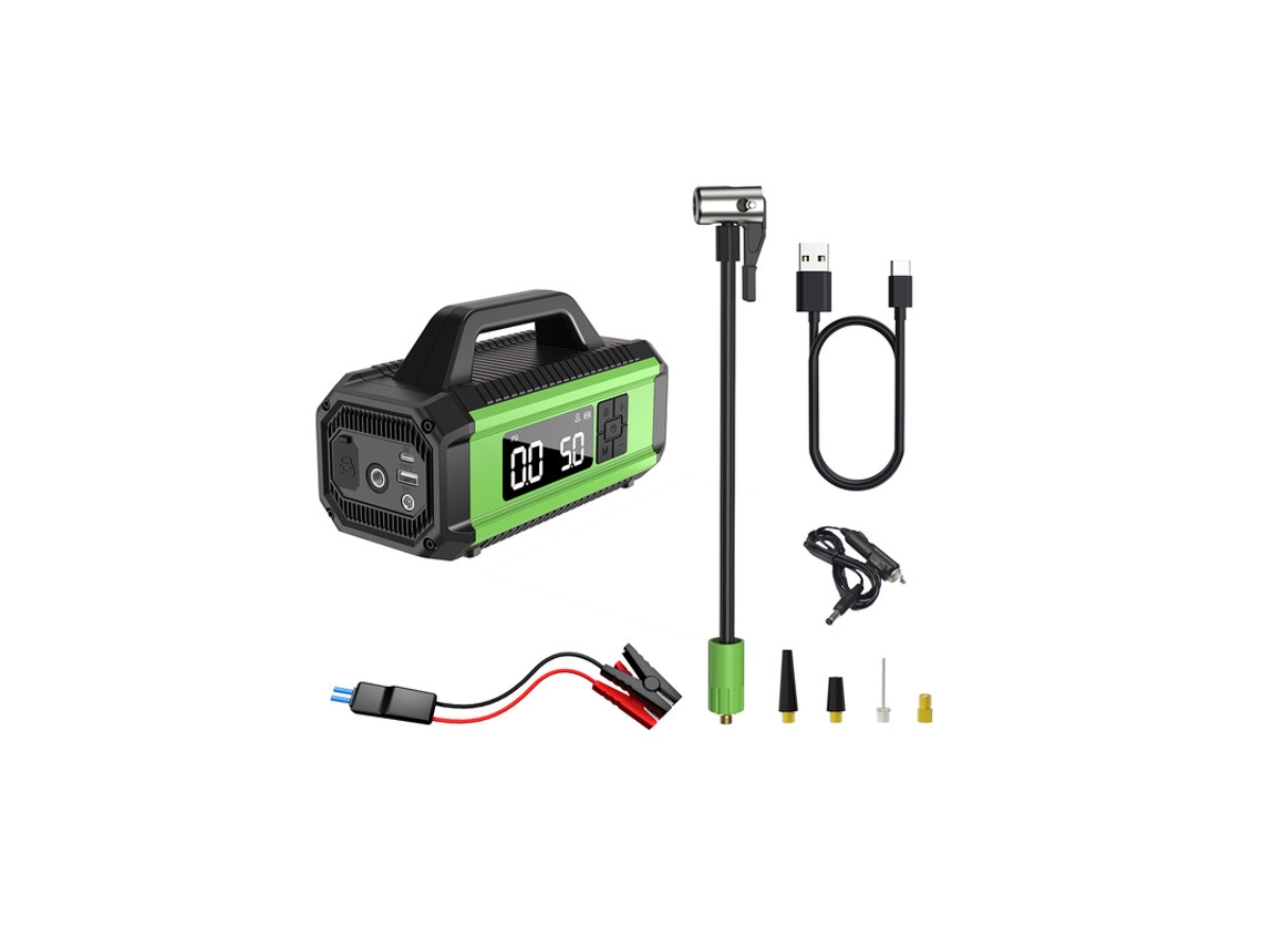 Chronus Qb05 Compressor De Ar Portátil Inflador De Pneus Para Carro, Motocicleta, Bicicleta, Bola (verde)