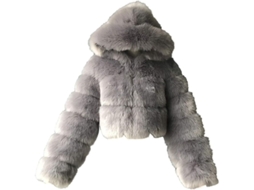 2026 abrigo Corto de Piel Falsa para Mulher com Capuz Abrigo de Bolha Fleece Quente Jaqueta de Inverno Tamanho Grande Alta Qualidade