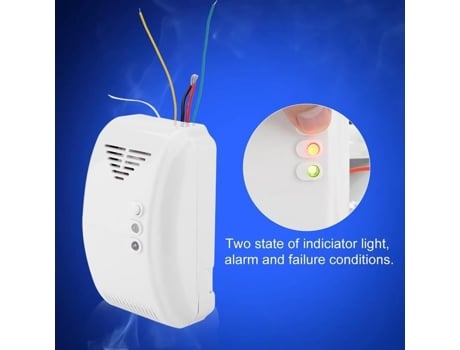 Sensor de Alarme de Gás Natural Propano Butano Lpg Motor Natural Doméstico Marinho 12V-PWSHYMI-Branco-Metal Plástico