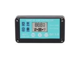 Controlador de Carga Solar Mppt 12v/24v 30a com Dual Usb Pd Qc3.0, Display e Proteções | S/MARCA