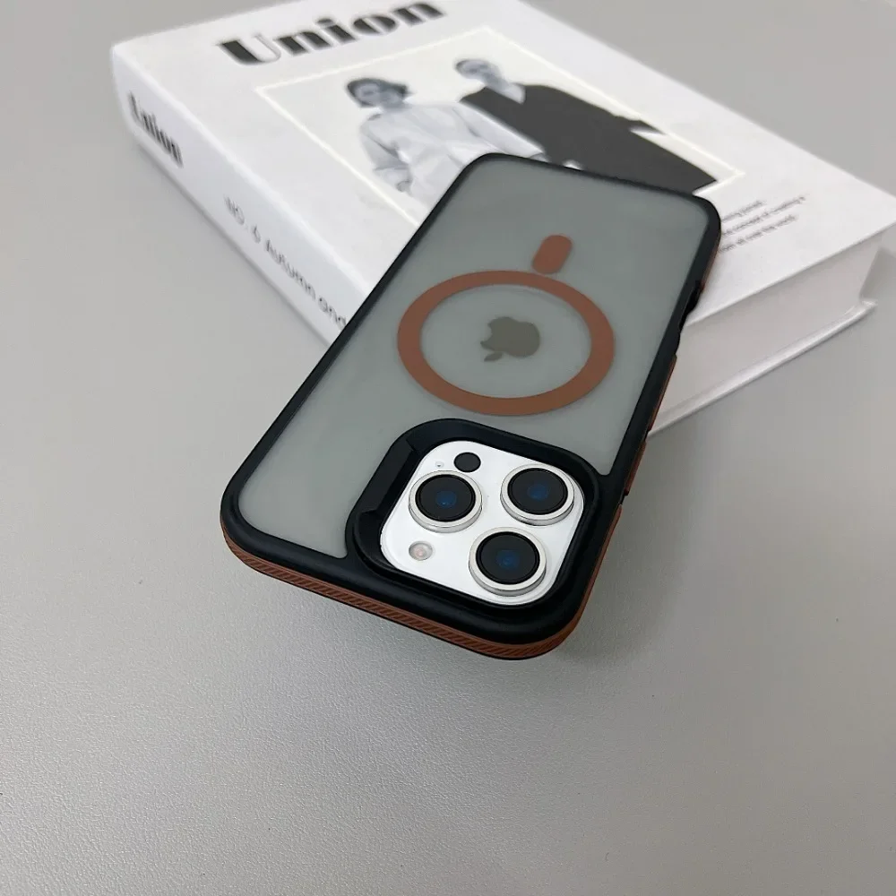 (iphone 14 Plus, Cáqui) Capa Protetora Fosca Translúcida À Prova De Choque Para Iphone, Compatível Com Carregamento Sem Fio Magsafe.