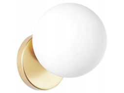Luminária de parede esférica de vidro dourado 1W BRILVIBERA