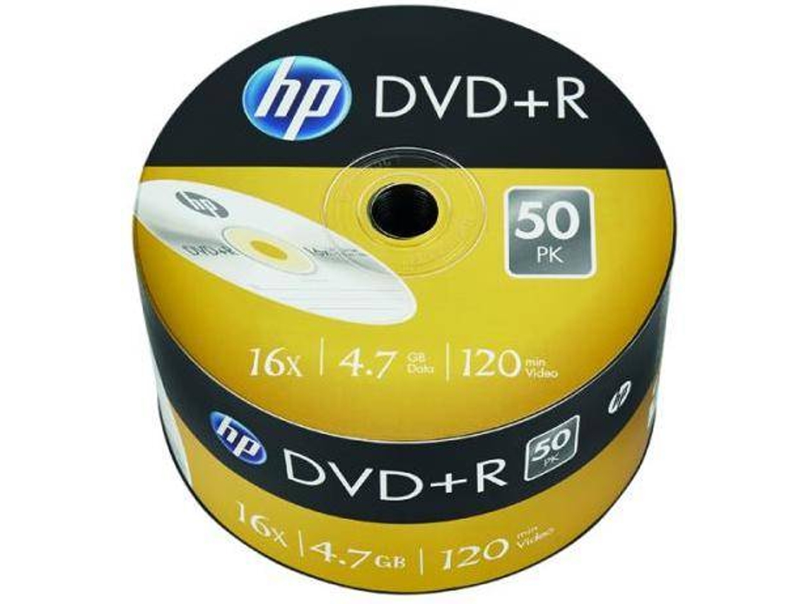 DVD+R HP 120Min 4,7GB Bulk (50 unidades) | Worten.pt