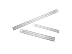 Régua Yarnow Aço Prateado Design, 3 peças, escala dupla, resistente e leve, para uso escolar, adequada para