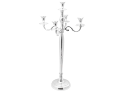 Vidaxl Suporte De Velas Prateado 32 X 32 X 79,5 Cm Alumínio