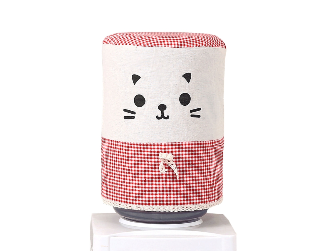 Capa Reutilizável Anti poeira para Dispensador de Água Linho Cute Gato Vermelho 34cmx28cm para Casa Escritório | S/MARCA