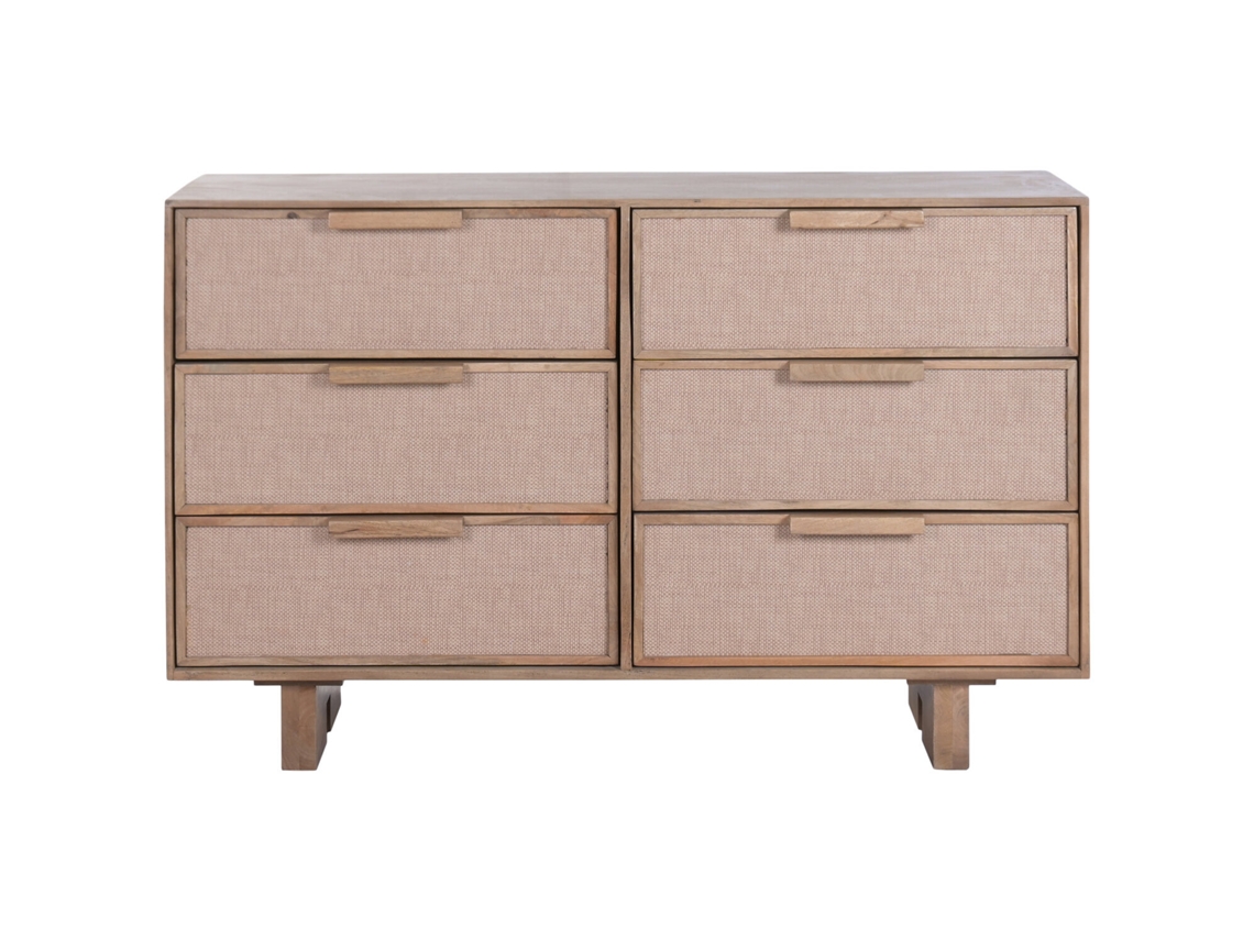 Cômoda com Puxadores de Rattan, 133x43x85cm ALEXANDRA HOUSE LIVING