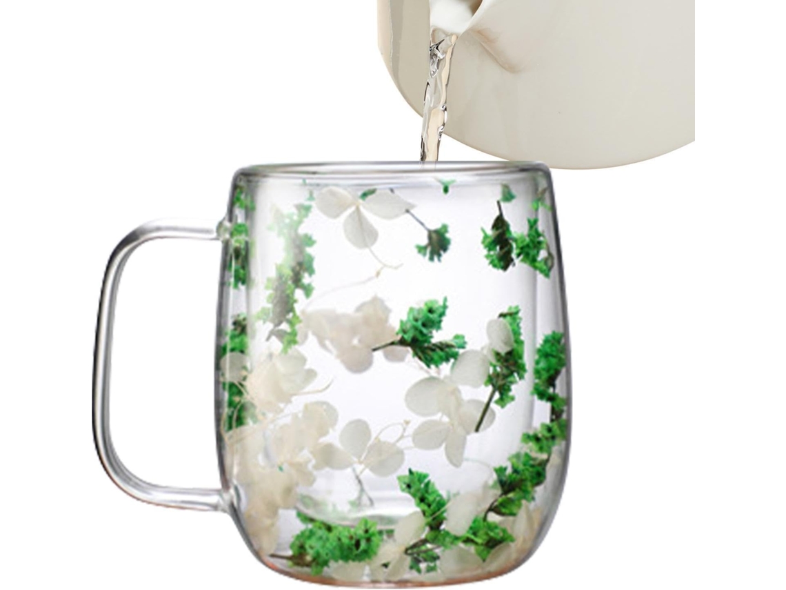 Caneca De Café/chá Com Flores Secas Artísticas, Resistente A