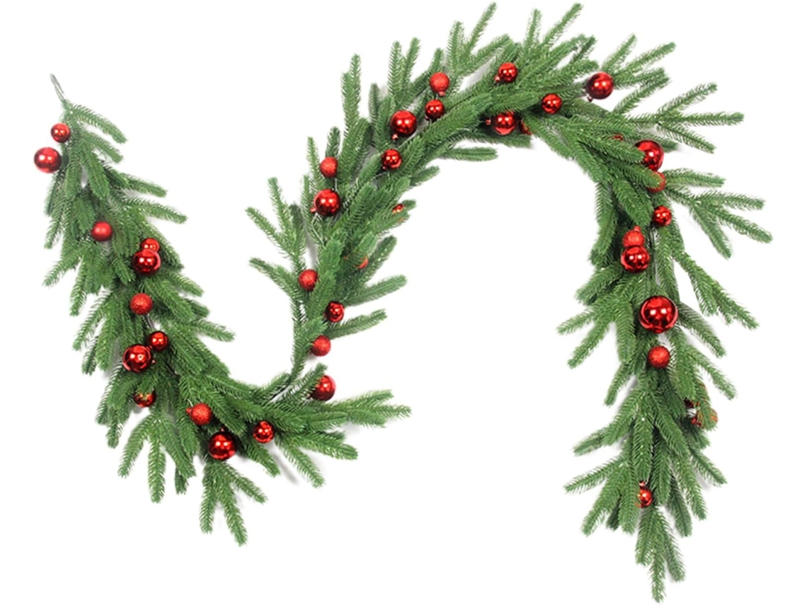 Guirlanda De Natal, Guirlandas Artificiais De Cedro Para Porta De Entrada | Decoração Artificial Par Gokoco