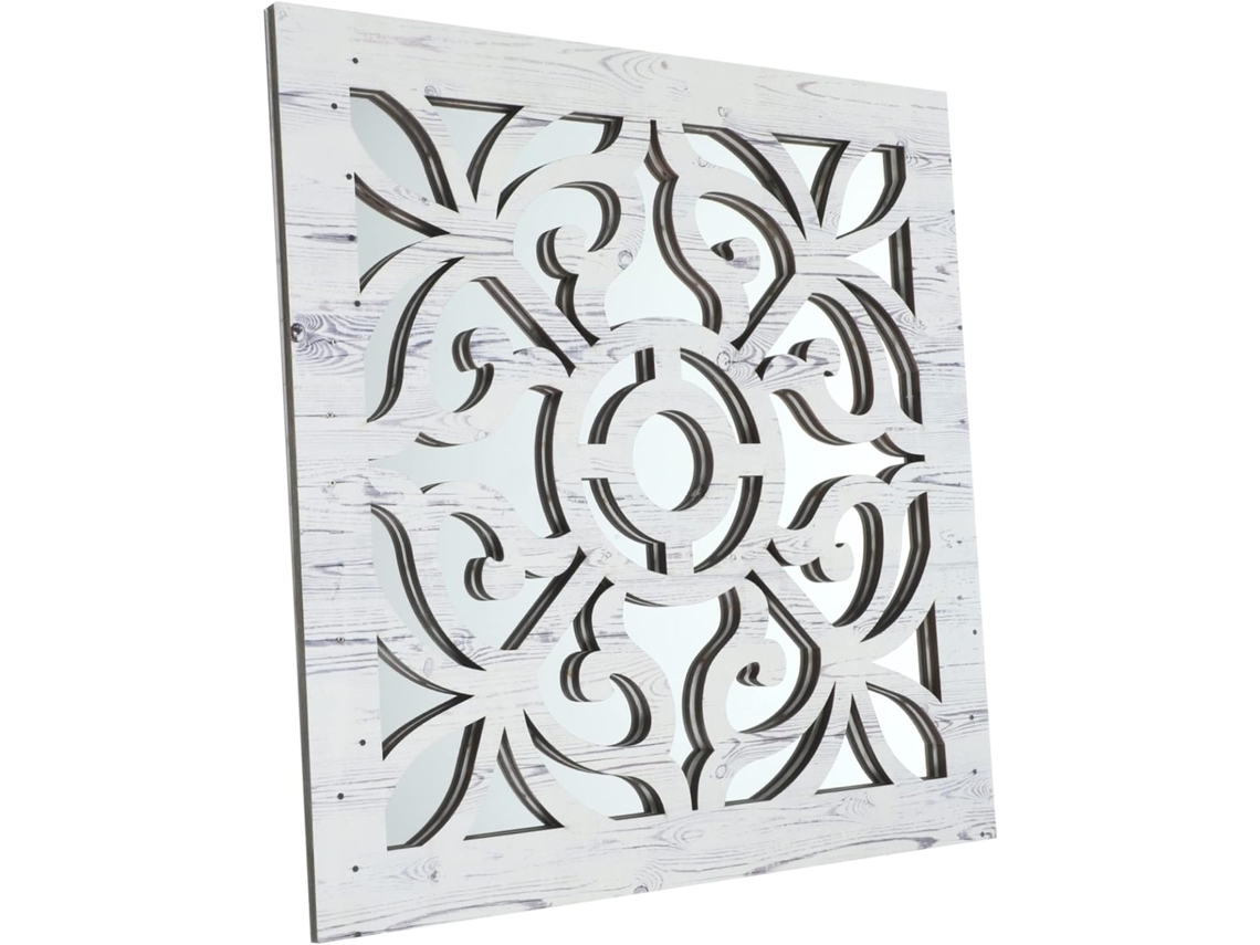 Espelho De Parede Decorativo De Madeira Com Adesivo Acrílico - Decoração De Parede Elegante