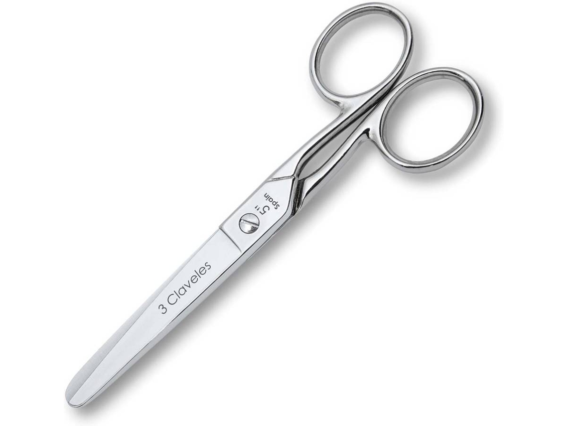 Tesoura 3 CLAVELES Dependiente con Punta Roma (12.5 cm - Aço-Carbono - Cinzento)