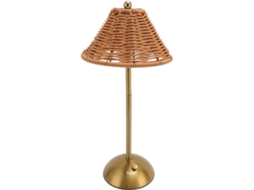 Abajur De Mesa Boêmio Sem Fio Em Rattan, Luminária De Vime, Luminária De Cabeceira Led Recarregável Com Intensidade