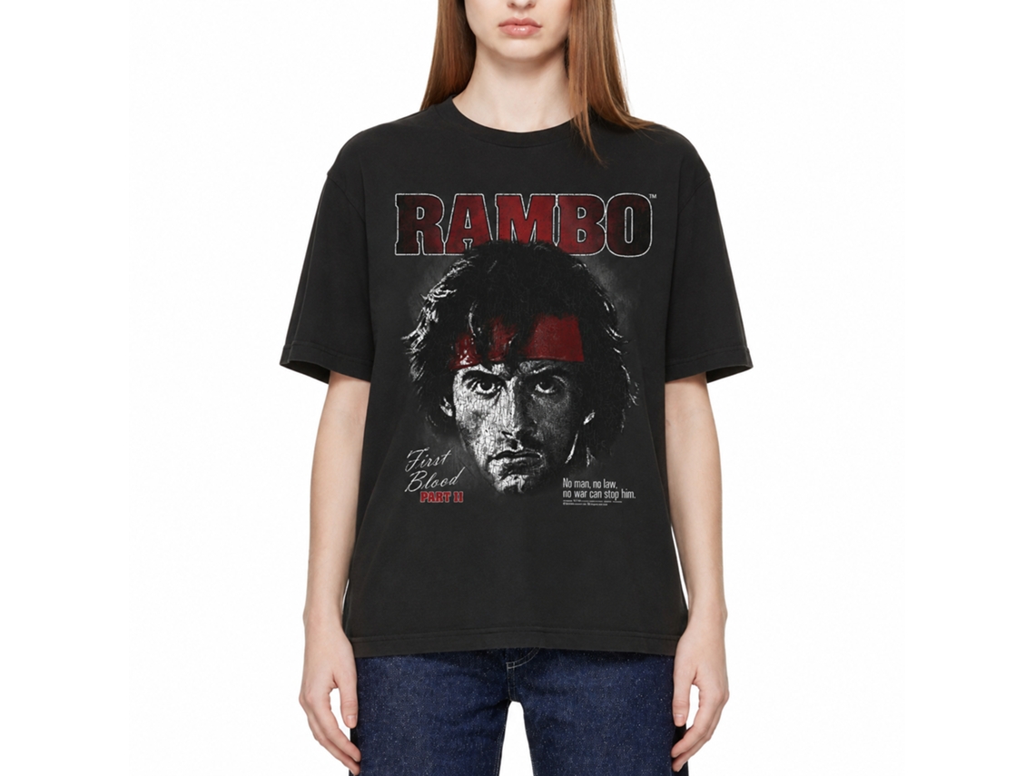 Rockinstone Rambo First Blood Part 2 Portrait Smoke T-shirt Size:m