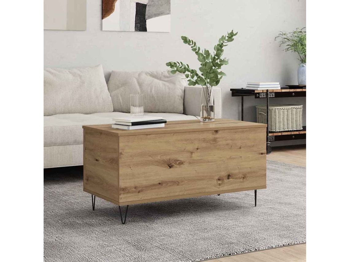 Vidaxl Mesa De Centro Carvalho Artisiano 90 X 44.5 X 45 Cm