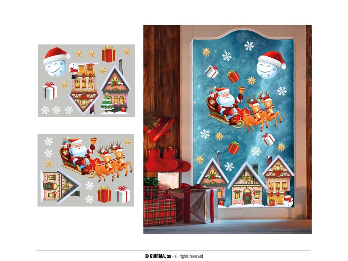 Pacote de 2 folhas eletrostáticas para janelas de Natal de 30x40 cm