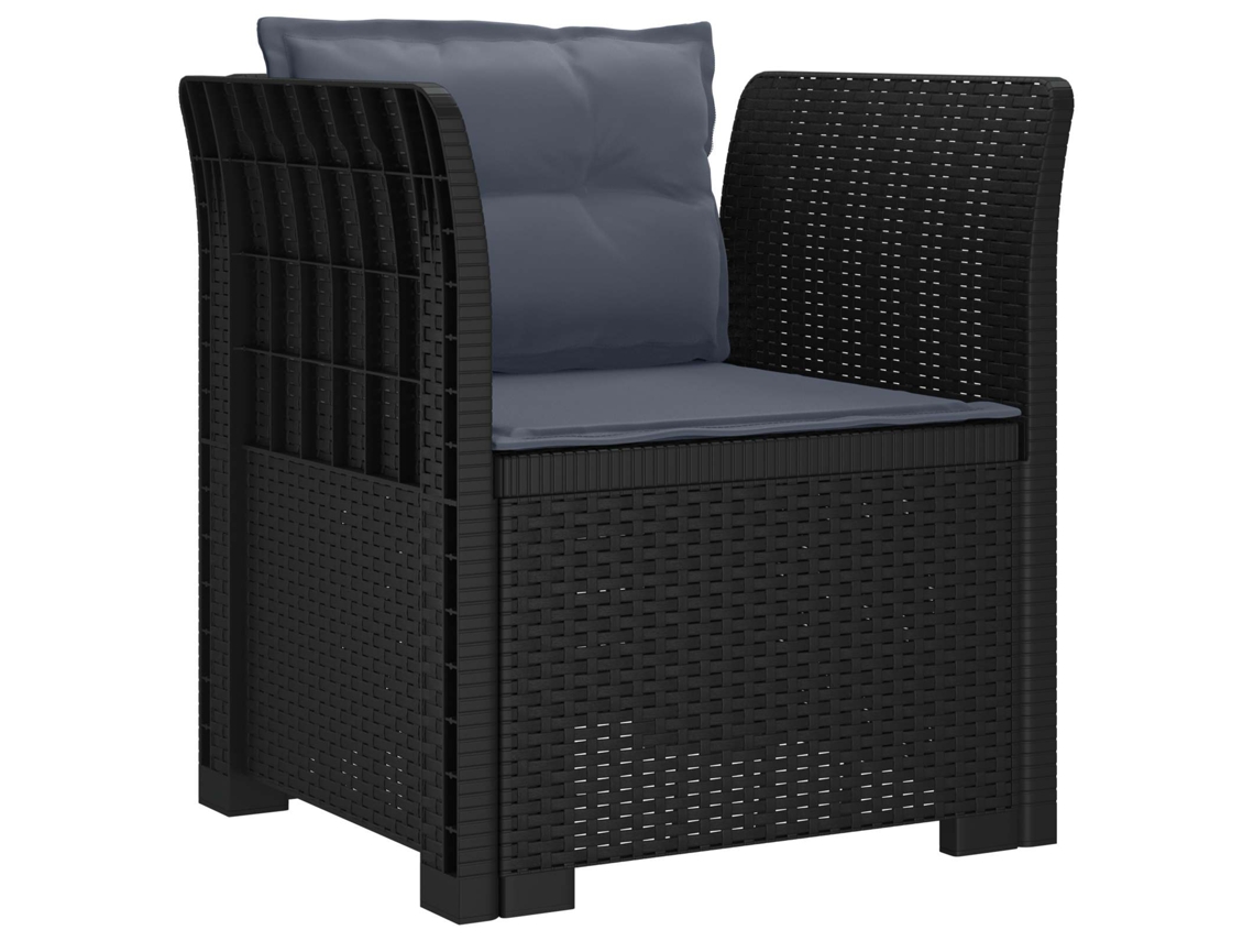 Maison Exclusive - Poltrona 1 Lugar Com Almofadas Look Rattan Pp Antracite