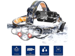 Lanterna De Cabeça Led Recarregável Por Usb, Lanterna De Cabeça À Prova Dágua Para Pesca, Acampamento E Caminhadas. Loja Olysi