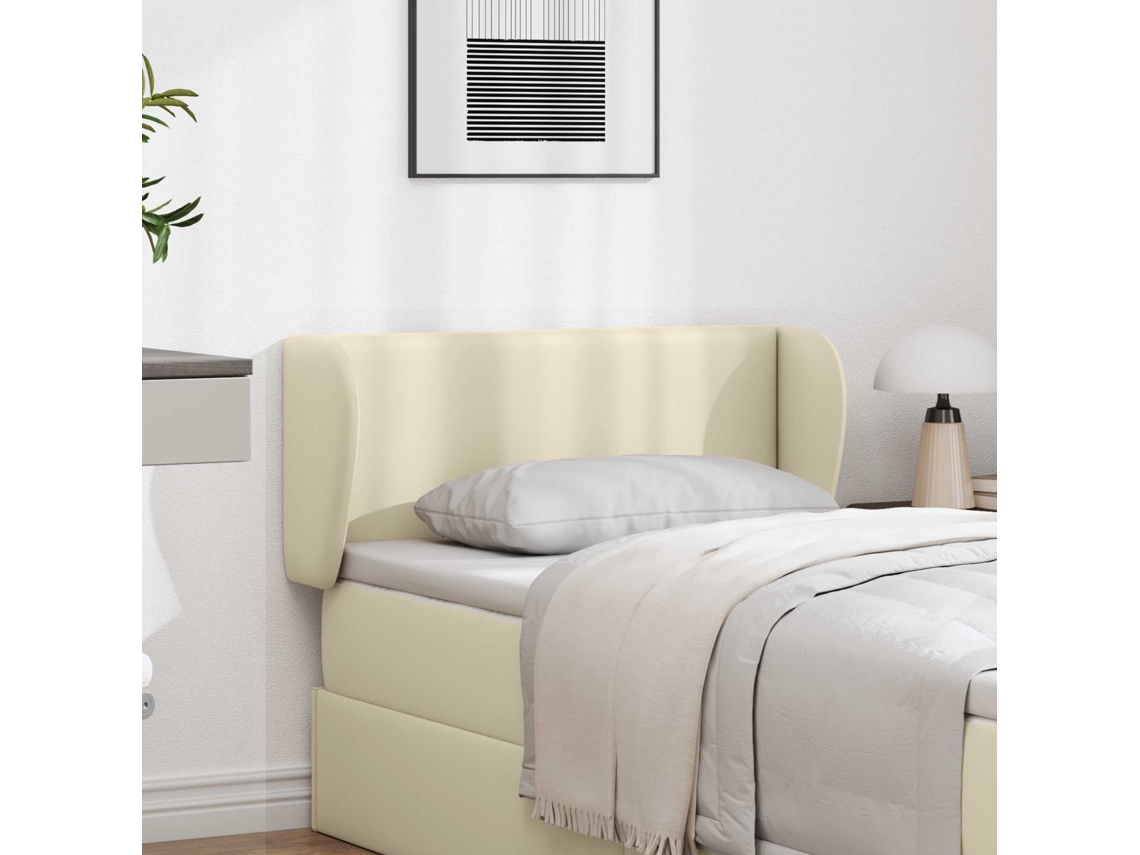 Vidaxl Orelha De Cabeceira Creme 40 X 23 X 6 Cm Pvc