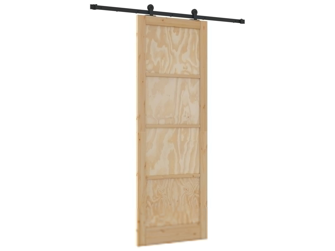 Porta Deslizante Natural e Preto 83 X 232 Cm MAISON EXCLUSIVE