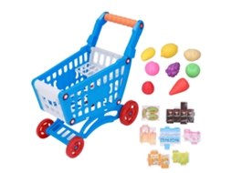 Carrito De Compra Para Niños Con Juguetes Alimentos Educativos De Desarrollo Infantil Azul