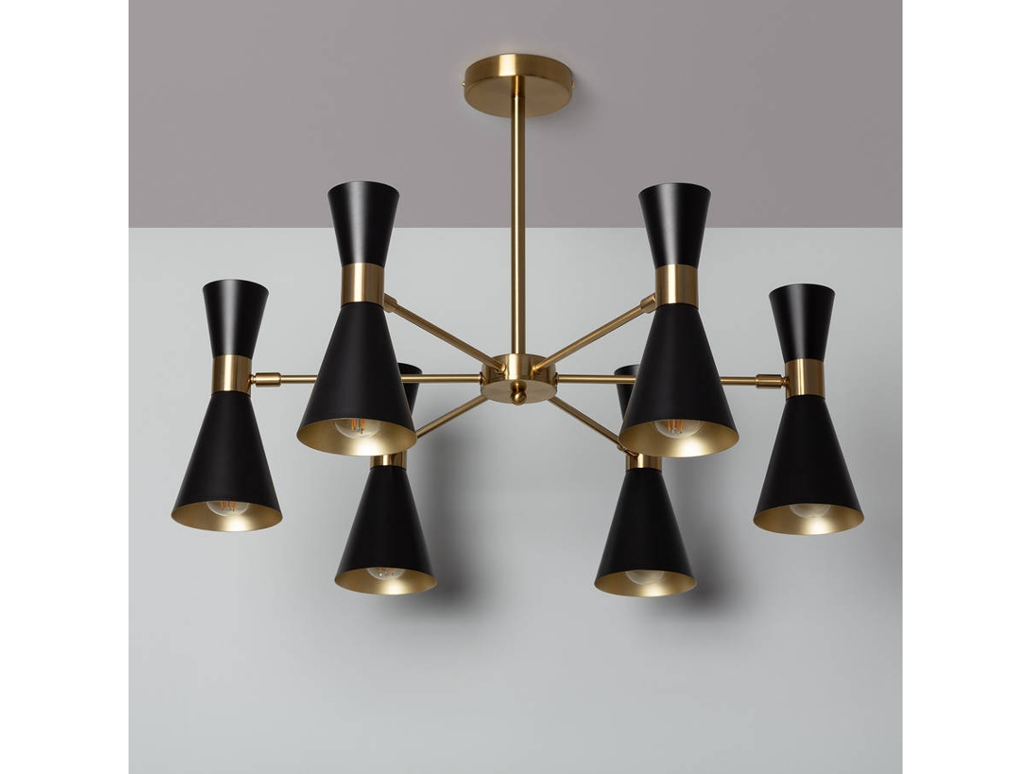 Candeeiro De Teto Metal Com 6 Focos Jigger Preto