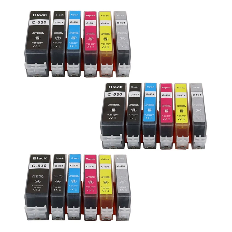 3set pgi 530 Cli 531 Pgi530 Pgi531 530 531 Ink Cartridge for Canon Pixma Ts8750 Ts8751 MDUG
