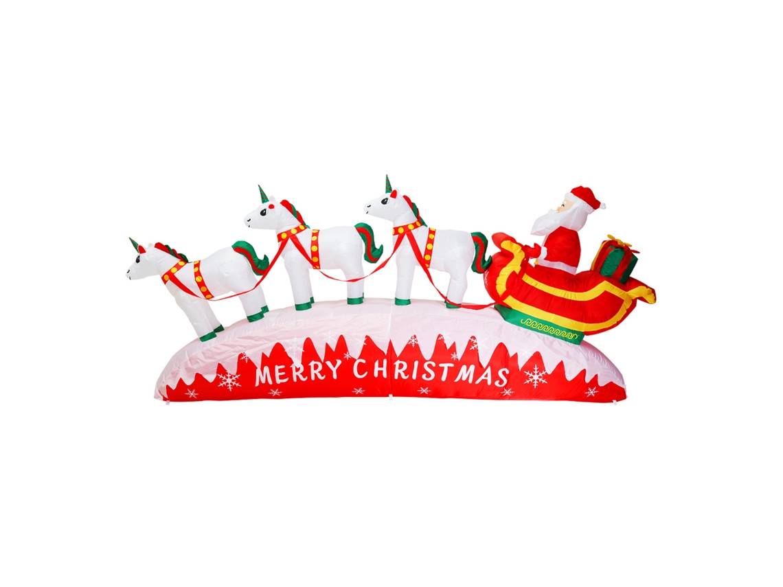 Decoração De Natal Ao Ar Livre Com Inflável Papai Noel Laxiscreed 10,8ft Com Leds E Insuflador Jardim