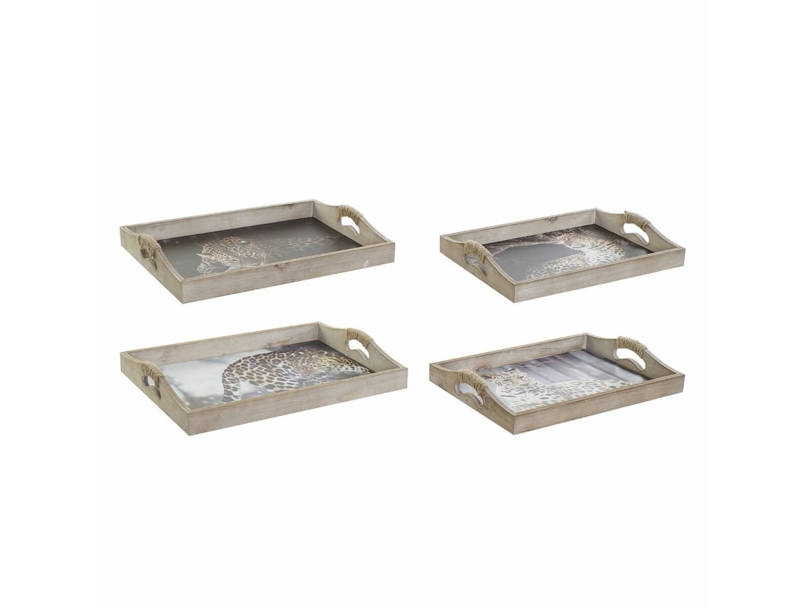 Tabuleiro Dkd Home Decor (2 Pcs) (40 X 30 X 6 Cm)