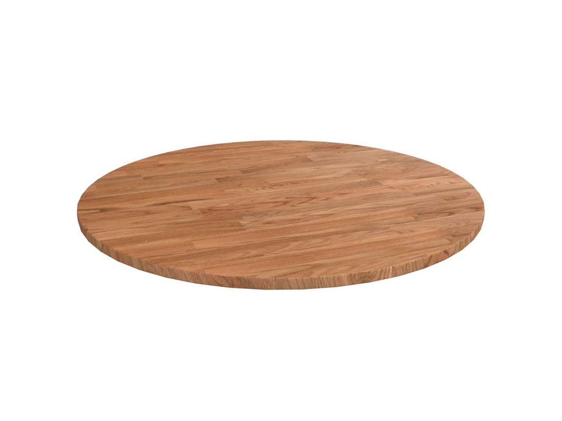 Tampo Mesa Redondo Ã˜50x1,5 Cm Carvalho Tratado Castanho Claro DKD HOME DECOR