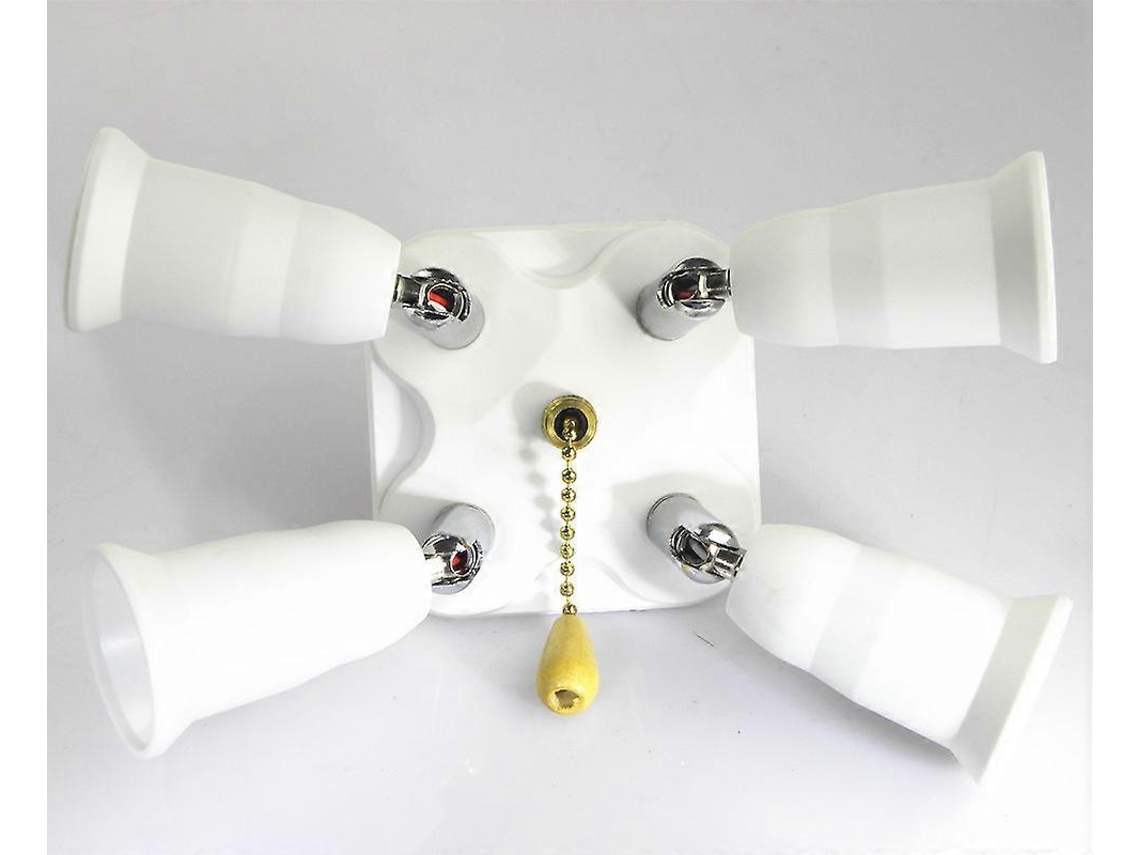 Adaptador Divisor De Soquete E27 4 Em 1, Adaptador Conversor De Soquete Para Lâmpadas Led E27 Hengjian