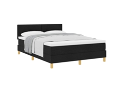Cama Box com Almofada e Cabeceira preta 140x190 cm