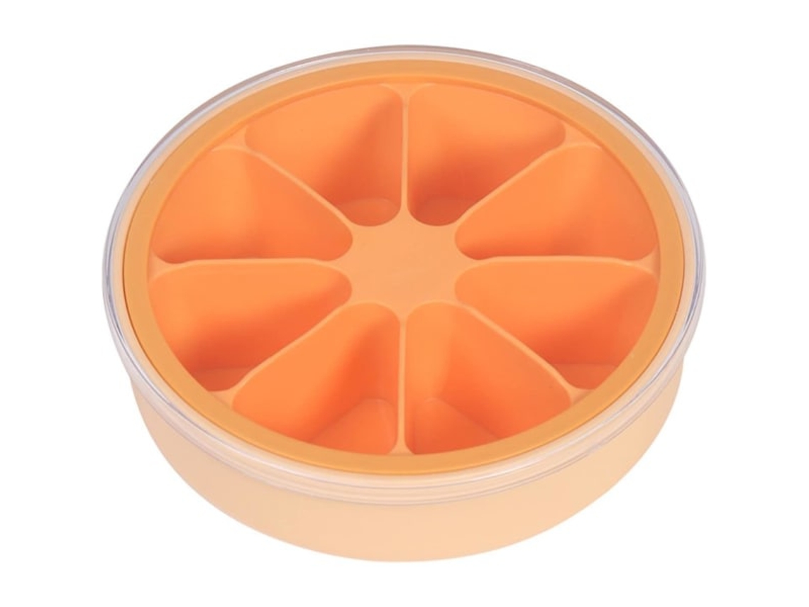 Forma De Silicone Para Cubos Gelo Com Tampa, Fácil De Desenformar, Forma Flexível Para Cubos De Gelo(laranja)