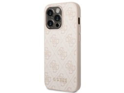 Capa para iPhone 14 Pro Max GUESS Pele Sintética Rígida Rosa