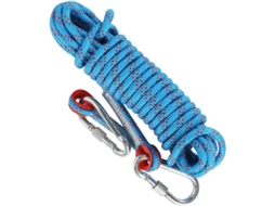 Corda De Escalada 10m Com 2 Mosquetões 8mm Para Resgate Incêndio Camping Pesca Outdoor