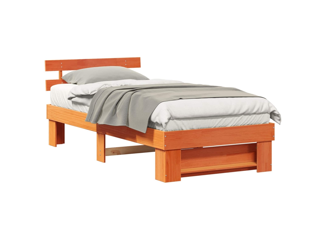 Estrutura da Cama com Cabeceira Marrom Cera MAISON EXCLUSIVE 75x190 cm