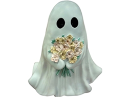 Estátua decorativa de resina de fantasma Fofo com flores para decoração de Halloween, assustadora, para mesa, quarto, sala, VAYOTOY