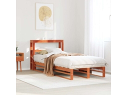 Cama Sem Colchão 75x190 Cm Madeira De Pinho Maciça Castanho-mel