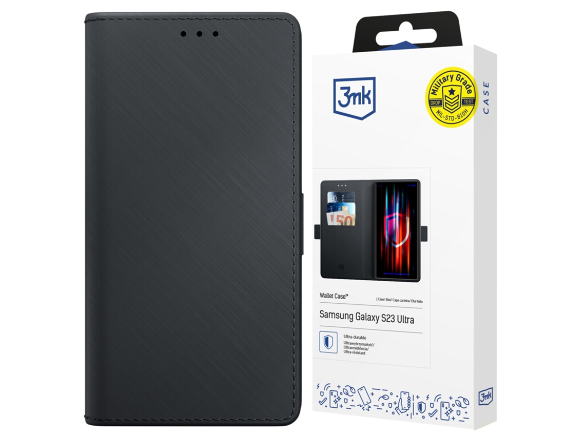 Capa Carteira 3mk Para Samsung Galaxy S23 Ultra Proteção Contra Destruição