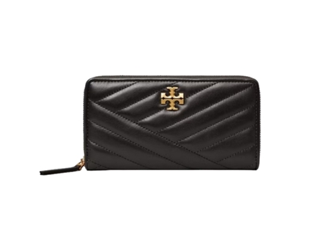 Carteira Carteira De Mulher Tory Burch Portafogli Kira Chevron Zip Poliéster Preto (tamanho Único)